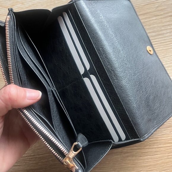 BALENCIAGA Giant Money Agneau Leather Rose Gold Hardware Continental Long Wallet - Picture 12 of 17